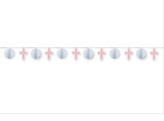 Pink Sweet Religious Honeycomb Garland 12 Ft Long
