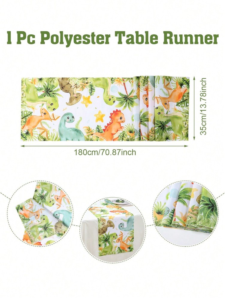 Dinosaur Polyester Table Runner 35x180cm For Party Home Decor
