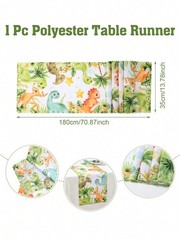 Dinosaur Polyester Table Runner 35x180cm For Party Home Decor
