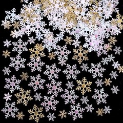 1600pcs Christmas Snowflakes Confetti, Golden Glitter Snowflakes Scatter