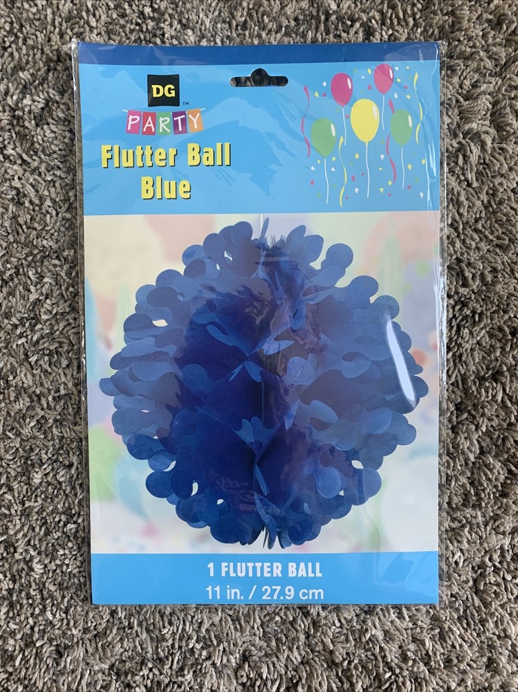 11″ Blue Tissue Flutter Ball Baby Shower, Birthday Party Decoration Any Occasion