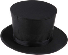 Black Top Hat Magician Collapsible Hat for Kids Teen Boys Birthday Party Comedy