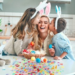3.2oz 3000 PCS Easter Confetti Rabbit Egg Chicken Glitter Metallic Foil Scatter