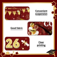 Maroon and Gold Graduation Decorations 2026 Banner, Congrats Grad Party Suppl…