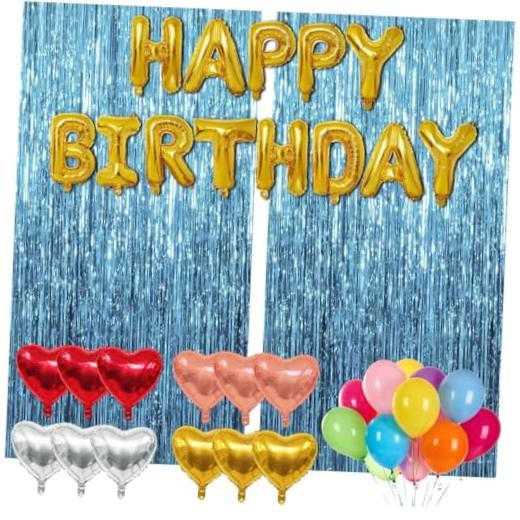 77Pcs Blue Happy Birthday Party Decorations Kit, Happy Birthday Light Blue