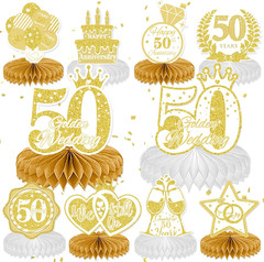 10 Pcs 50Th Anniversary Decorations, 50Th Wedding Anniversary Decorations 50Th A