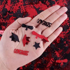 2000 PCS Black Red Graduation Confetti 2.1 Oz Class 2026 Table Grad Decor