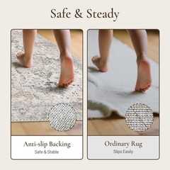 GENIMO Runner Rug 2×5 Non Slip Machine Washable 2′ x 5′ (Rectangular), Taupe
