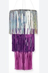 Dazzling Sparkle Fringe Chandelier Decoration 12” Foil Tinsel Pink Silver Purple