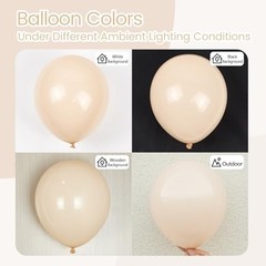 Balloons 12 inch, Beige Latex Balloons 50pcs Party Balloons for Netural Nude
