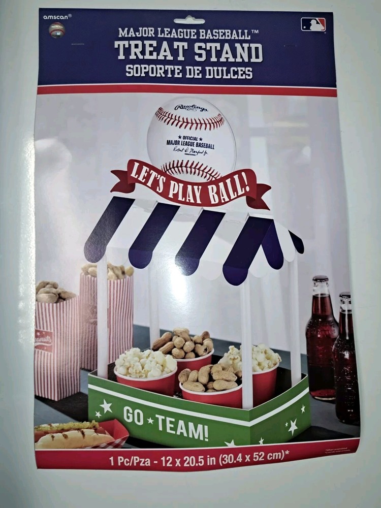 Rawlings MLB Pro Baseball Sports Theme Party Decoration Treat Stand 12X20.5 NEW
