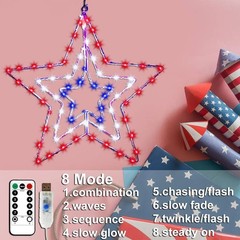 Elegant Iron Frame Star Lights with Timer – Perfect for Patriotic Celebrations