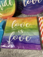 Rainbow Pride Decorations Dinnerware Party Set NEW In Box