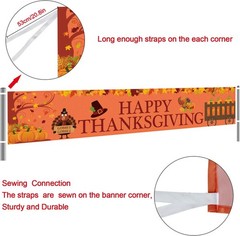Large Happy Thanksgiving Banner, Decorations, Fall Multicolor