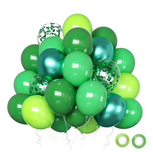 Green Balloons, 50pcs 12 Inch Different Shades Dark Green Emerald Green Lime