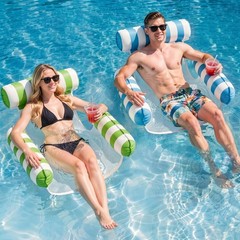 4in1 Pool Float Hammock Lounge Adult Inflatable Water Chair Cooling Mesh Porta