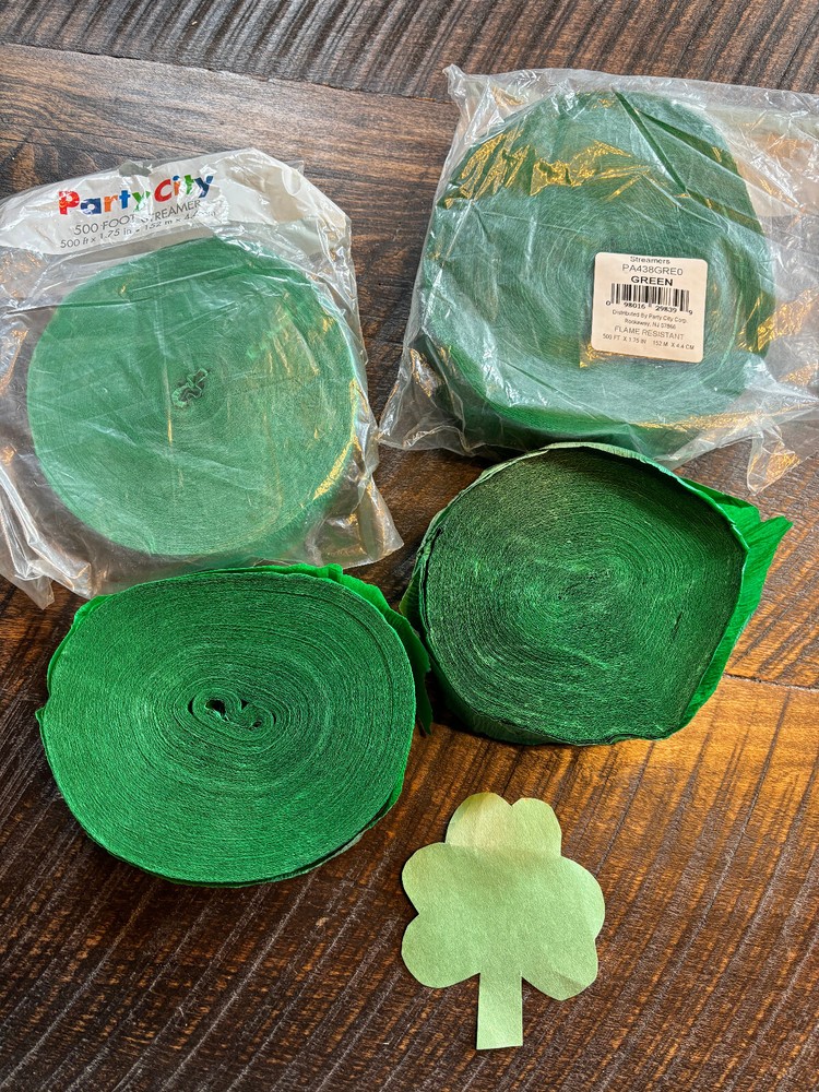 4 Rolls 1800 feet Green Crepe Paper Streamers Decorations St Patricks Day Party