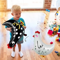 8 PCS Walking Chicken Balloons Aluminum Foil Pet Chicken Decorations for Baby Sh