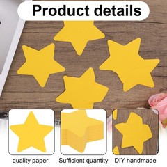 200 PCS 4 Inch Gold Star Paper Cutout Double Sided Yellow Shape Classroom