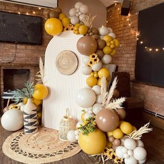 Bee Balloon Garland Arch Kit with Bumble Bee Foil Balloons, Mustard Yellow Sa…