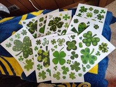 St. Patrick’s Day Bday Party Set Headband Window Clings Cake Topper 2yo Shamrock