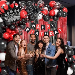 Birthday Party Decorations Kit Balloons Banner Fringe Curtains for Men 106Pcs