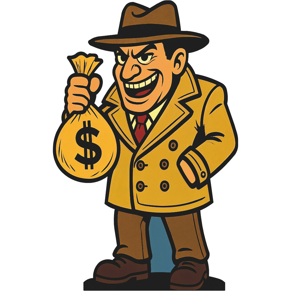 SP13481 Cartoon 1920s 20s Gangster Mobster Harlem Good Fella Cash Cardboard Cuto