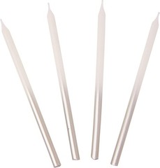 Talking Tables 16 x Long Tall 4″ White and Silver Birthday 4 inch,