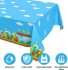 3 PCS Video Games Party Tablecloth, Plastic Video Games Table Cover for Video Ga