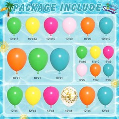 165Pcs Summer Aloha Tropical Balloon Arch Garland Kit, Hot Pink Green Orange …