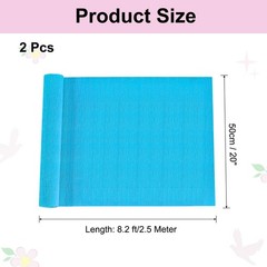 2 PCS 20 Inch x 8 ft Crepe Paper Rolls Sky Blue Hanging Party DIY Decor