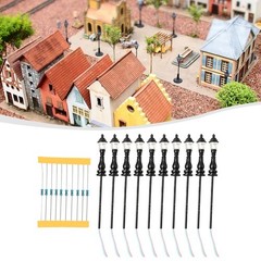10 X Model Railroad Train OO/HO Scale Lamp Post Led Street Light 8.5cm 1:87