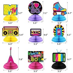 80s Party Decorations Back To The 80s Party Honeycomb Centerpieces Retro Table