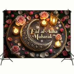 Eid Mubarak Party Background Eid Al Adha Islamic Holiday Art Decoration Backdrop