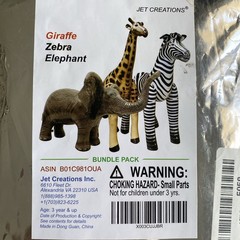 Jet Creations Bundle 3PK Inflatable Safari Animals Giraffe Zebra Elephant Party