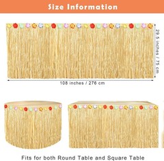 Hawaiian Luau Grass Table Skirt Tropical Party Decorations 9 Feet x 29.5 Inch