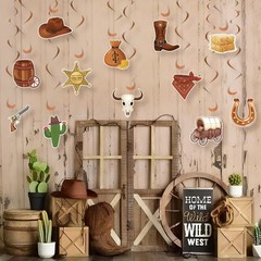 24PCS Western Party Decorations, Western Cowboy Hanging Swirl Decorations Wil…