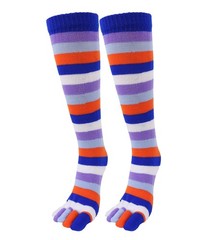 Benefeet Colorful Rainbow Striped Toe Socks – Girls Womens Cute Long Knee Hi…