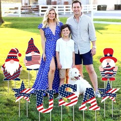 Celebrate Independence Day with 8 Waterproof Yard Signs – Gnome Theme Stakes