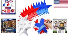 Lightweight 80 Star Cutouts – Red, Blue, Silver for Festive Decor & Crafts