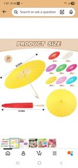SANWUTA 19 Pcs ,23.6” Paper Parasol DIY Oiled Painting Umbrellas Various Colors