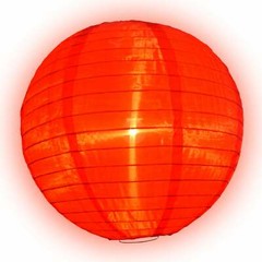 12″ Red Nylon Lantern, Even Ribbing, Durable, Hanging Decoration