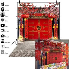 Lightweight 10x12ft Chinese Gate Backdrop – Ideal for Celebrations & Photography