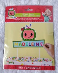 COCOMELON 5′ x 4′ Party Backdrop Birthday Banner & Cake Topper Decoration Child