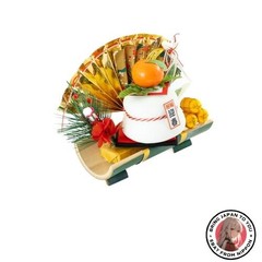 New Hideshime New Year’s Decoration Split Bamboo Kagami Mochi 15cm for Entrance