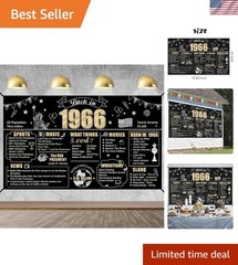 Large Black Gold 60th Birthday Backdrop – Perfect for Celebrating 1966 Themes