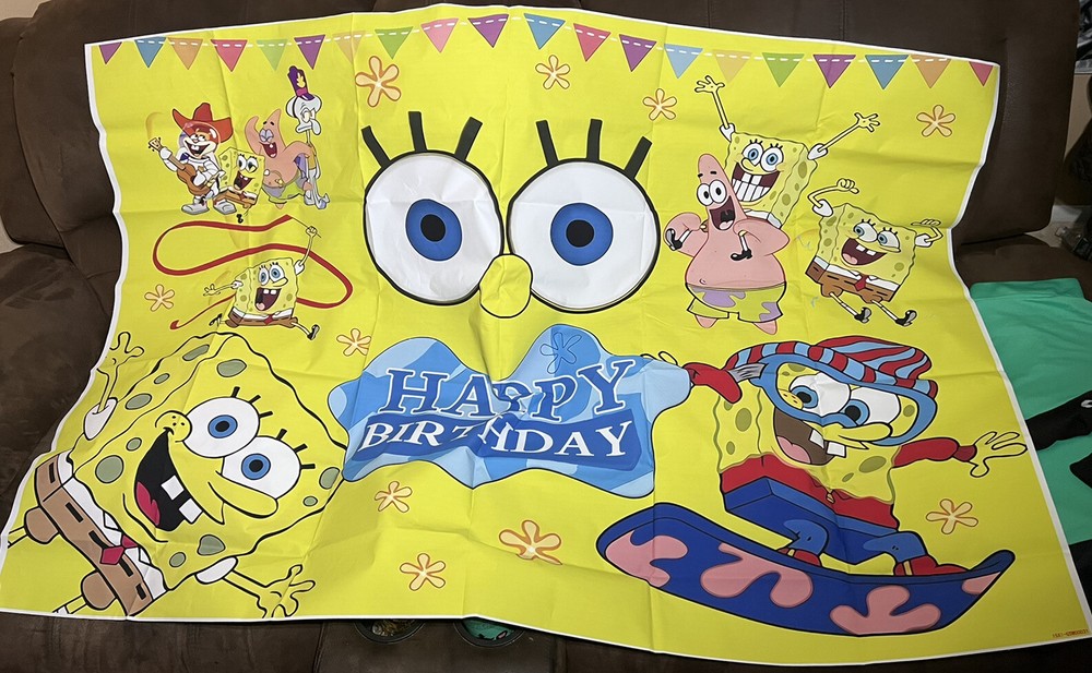 Spongebob Squarepants Birthday Party Supplies Backdrop Banner party set big lot