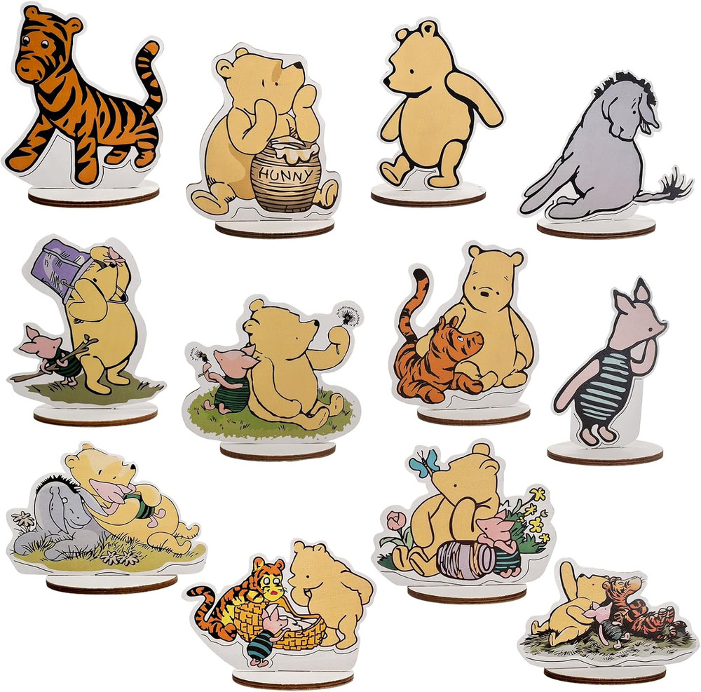 The Winnie Bear Wooden Table Centerpieces for Birthday Party/Baby Shower Decorat