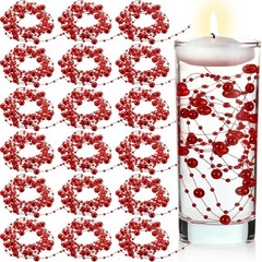 Durable 157 Feet Red Faux Pearl String – Chic Vase Filler for Weddings & Parties