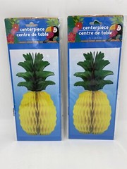 2 Luau-Themed Honeycomb Pineapple Centerpiece 12” Tropical Hawaii New *12